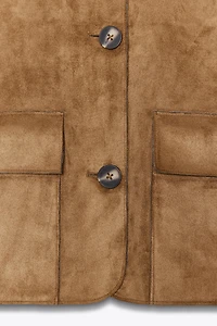 FAUX SUEDE CROPPED JACKET