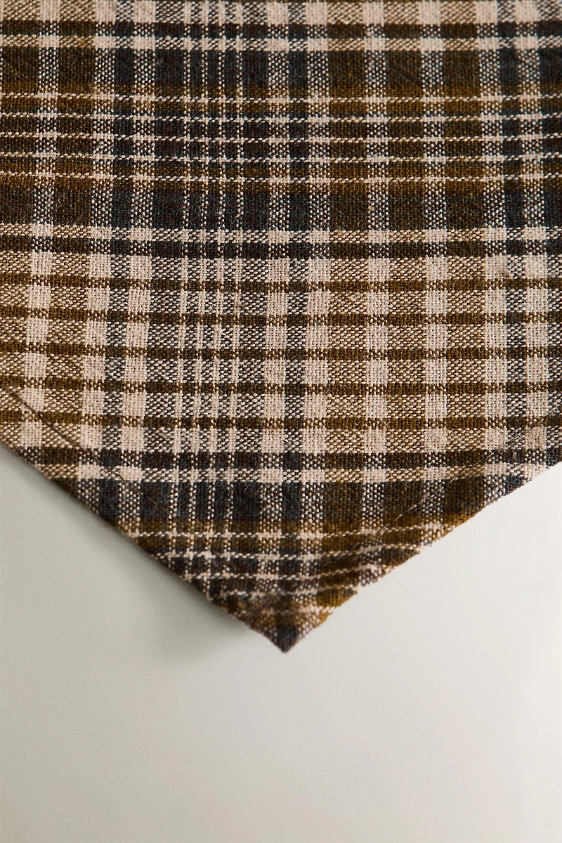 CHECK COTTON PET BANDANA