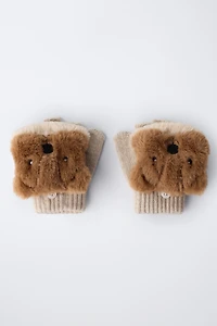 GANTS MITAINES EFFET POILS DE CASTOR