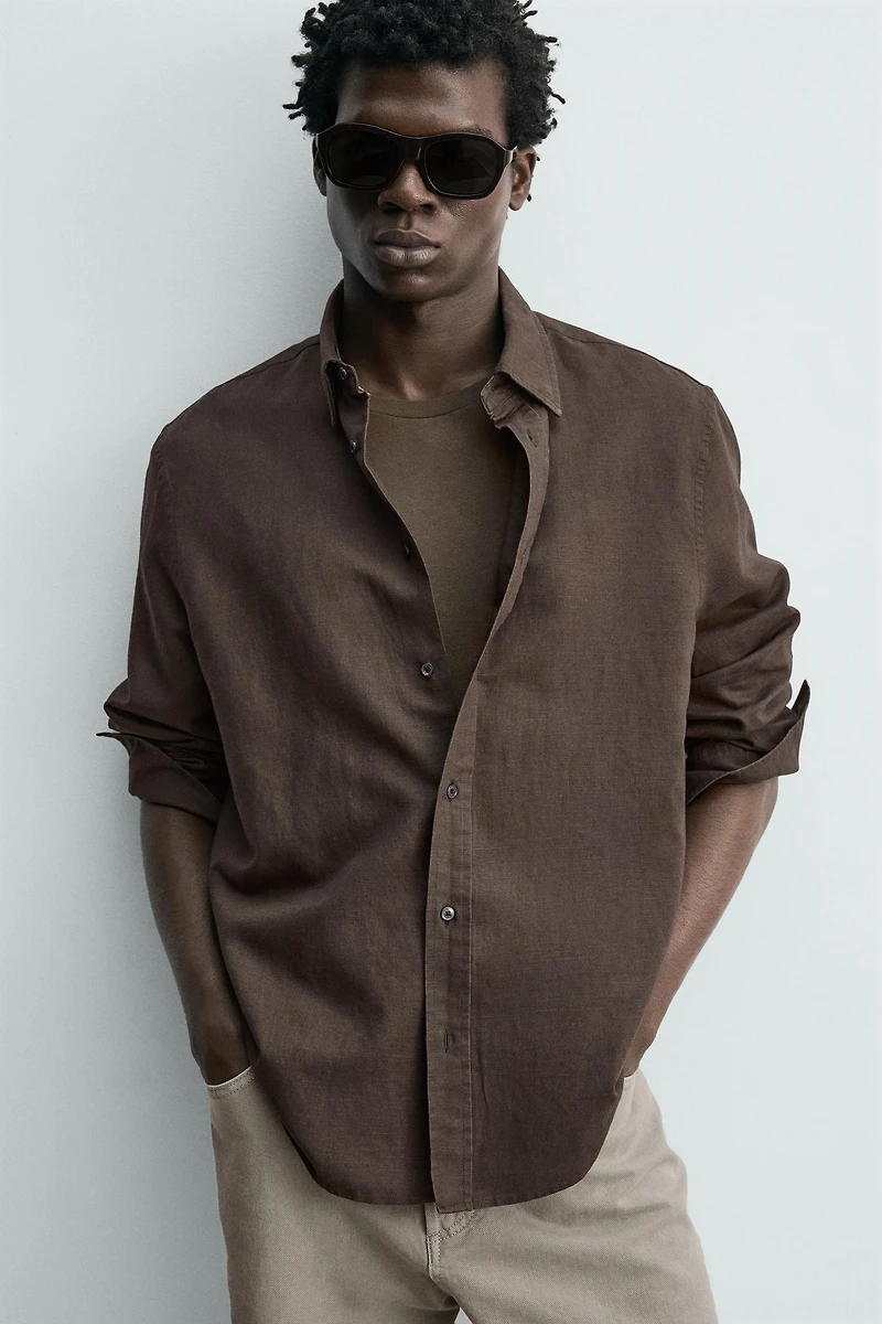 REGULAR FIT HEMP-COTTON SHIRT