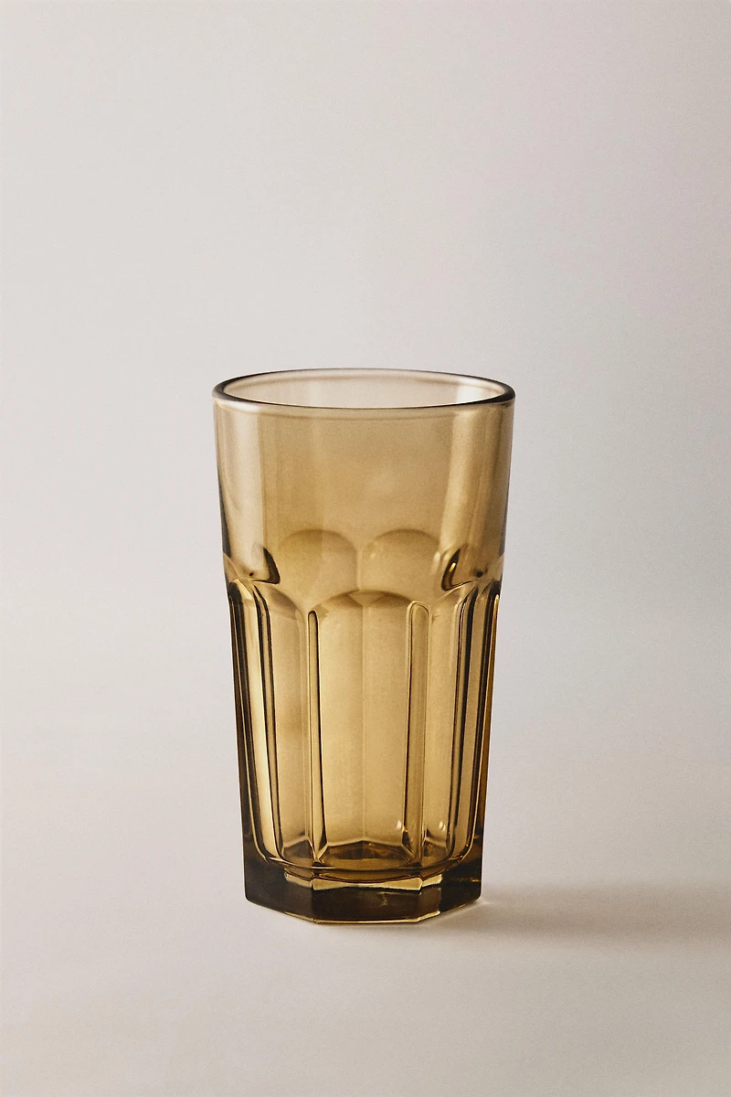 RAISED DESIGN GLASS TUMBLER