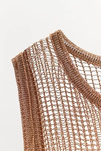 METALLIC THREAD RED DRESS