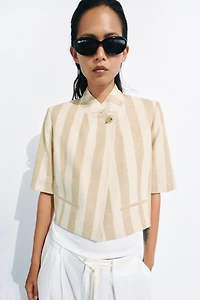 ZW COLLECTION SHORT SLEEVE CROPPED BLAZER