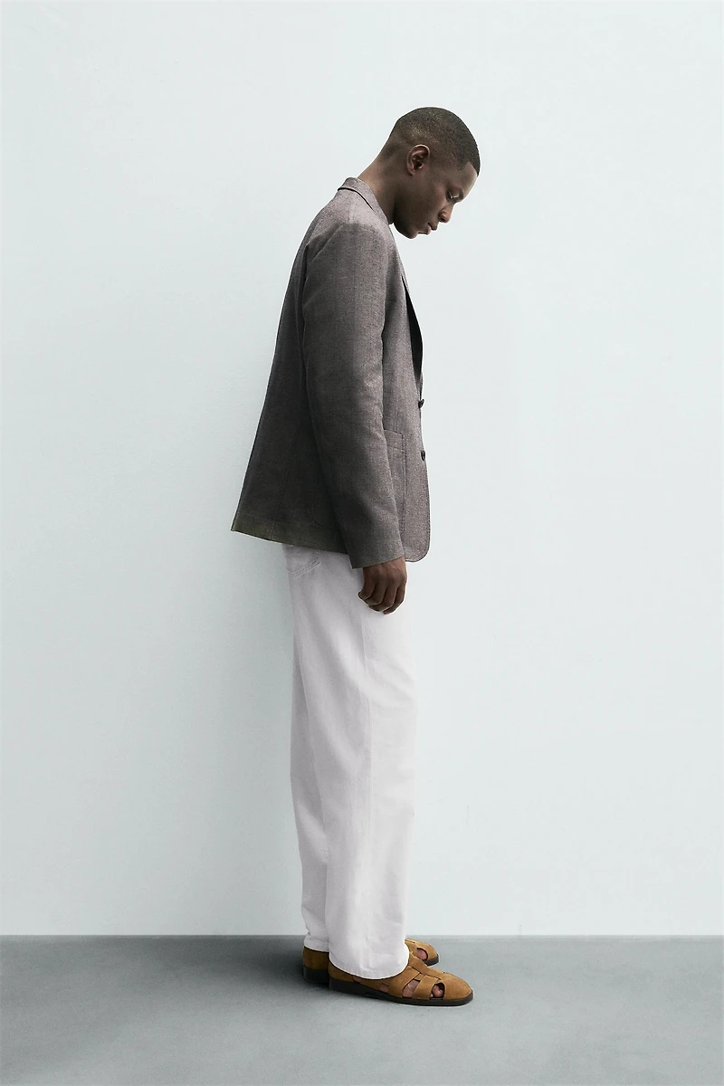 HERRINGBONE TEXTURED BLAZER