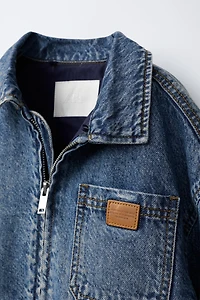 VESTE EN DENIM À CAPUCHE MOLLETON DÉTACHABLE