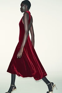 ROBE MI-LONGUE EN VELOURS