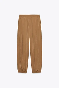 PANTALON EN NYLON BOUFFANT AVEC POIGNETS ÉLASTIQUES