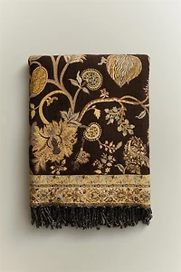 FLORAL JACQUARD BLANKET