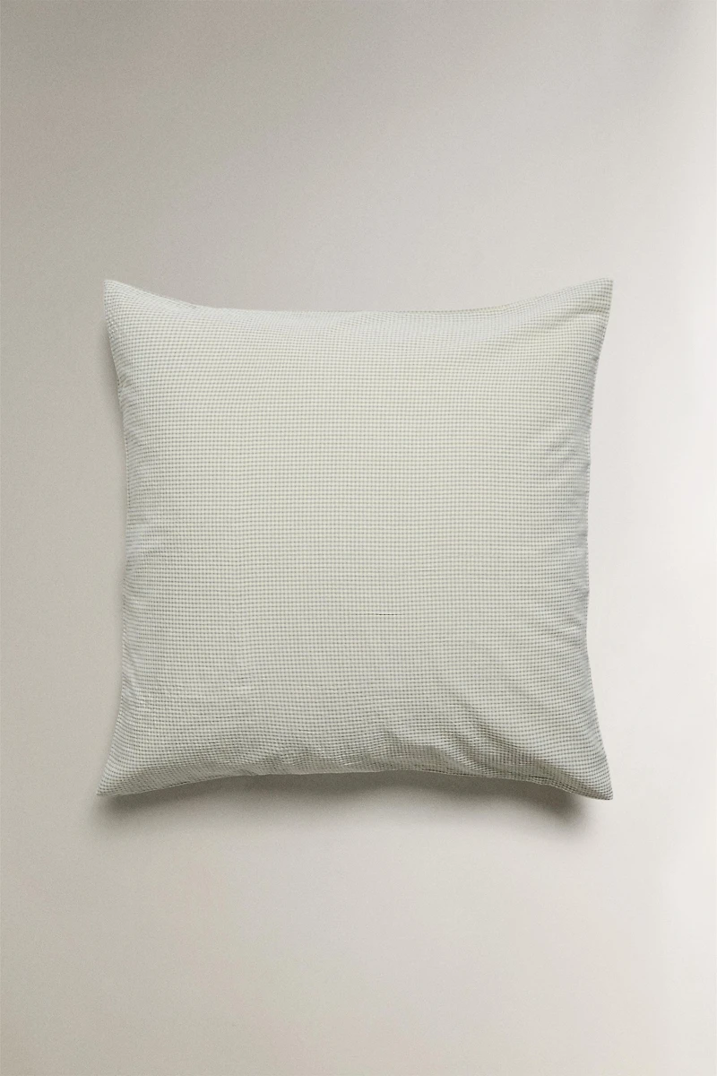 SEERSUCKER COTTON CHECK PILLOWCASE