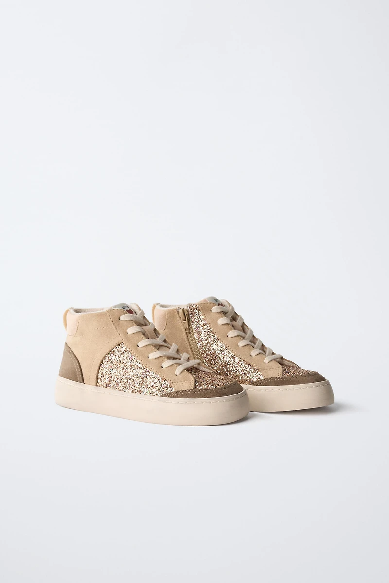 SPARKLY HIGH-TOP SNEAKERS