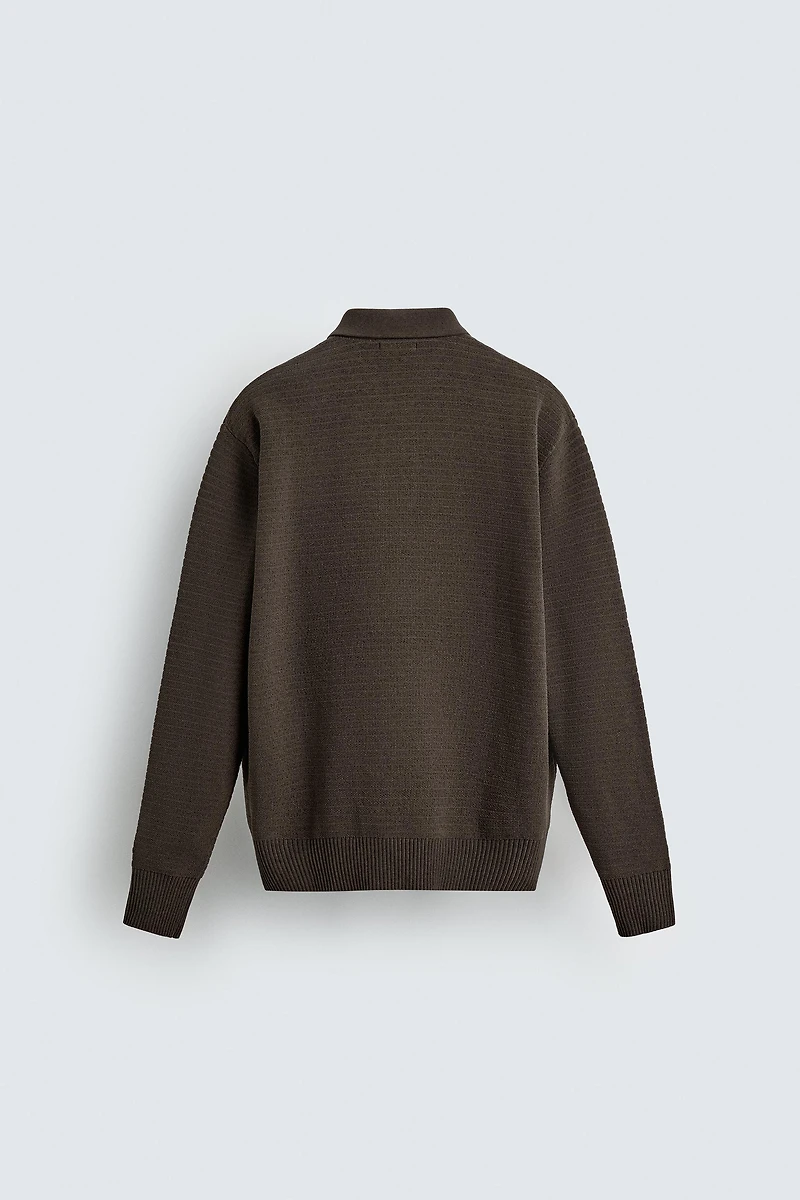 CHENILLE KNIT POLO SHIRT