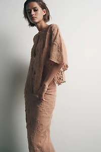 LIMITED EDITION GEORGETTE EMBROIDERED LAYER TOP