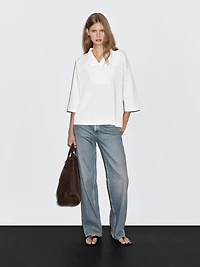 Funnel neck T-shirt