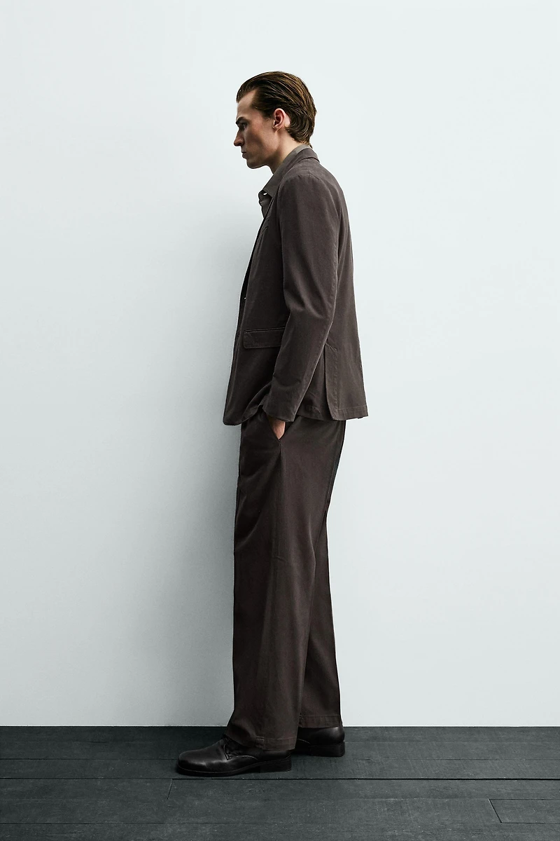 WASHED EFFECT SUIT PANTS