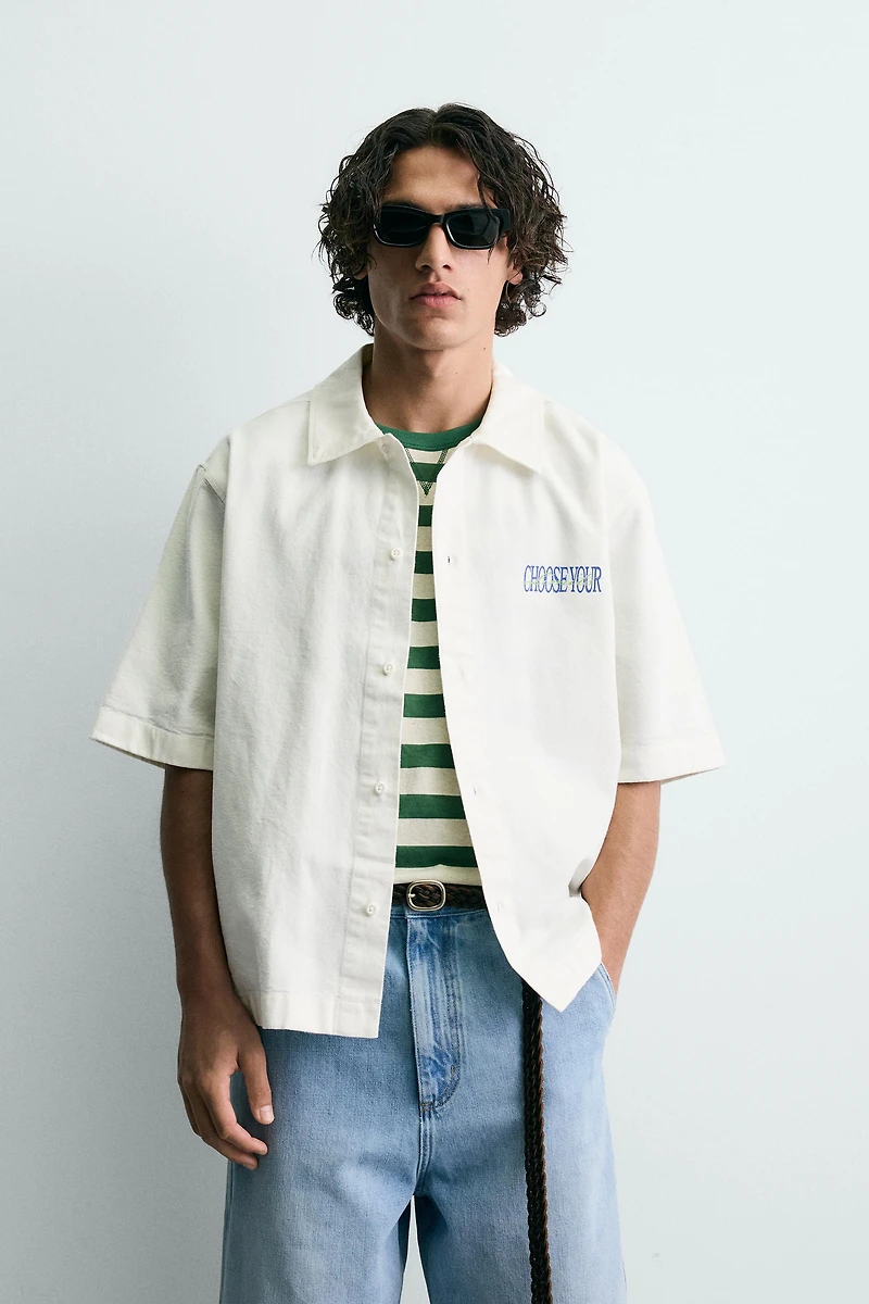 CHEMISE DÉLAVÉE IMPRIMÉ BIMATIÈRE