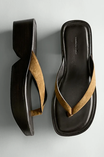 Sandale compensée cuir