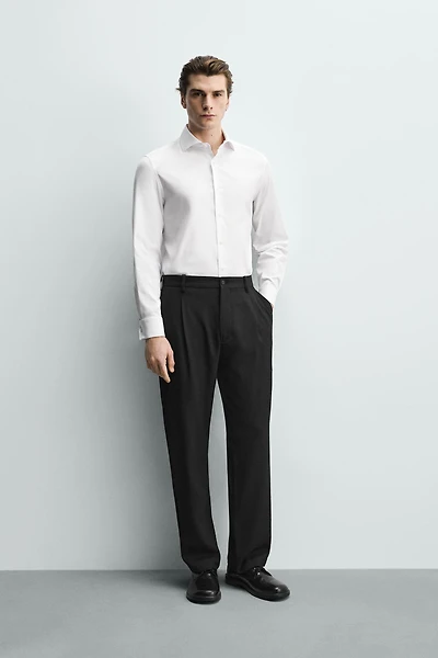 CHEMISE SLIM À POIGNETS MOUSQUETAIRES