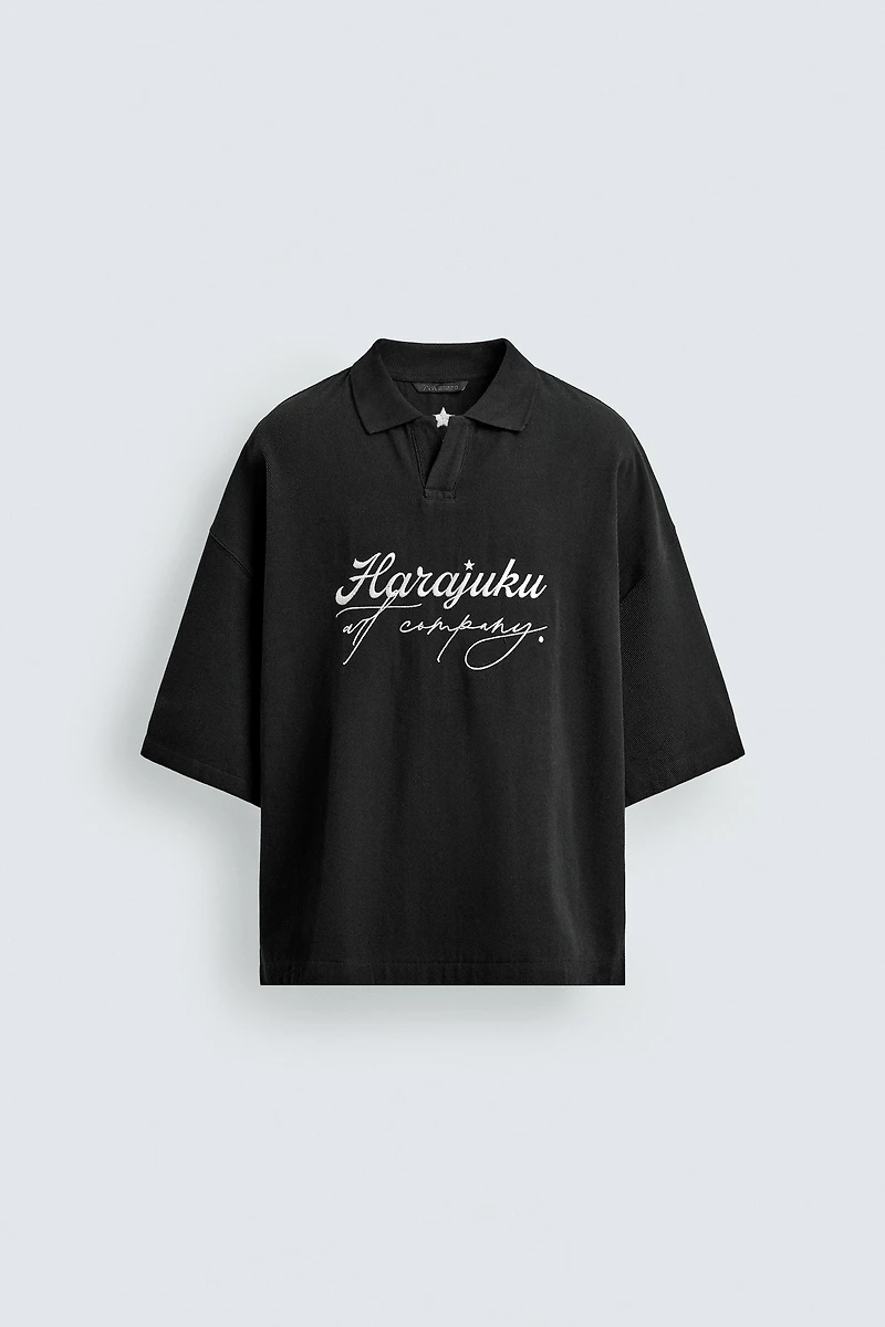 EMBROIDERED TEXTURED POLO