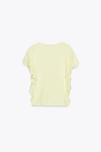 RUFFLED SLEEVE T-SHIRT