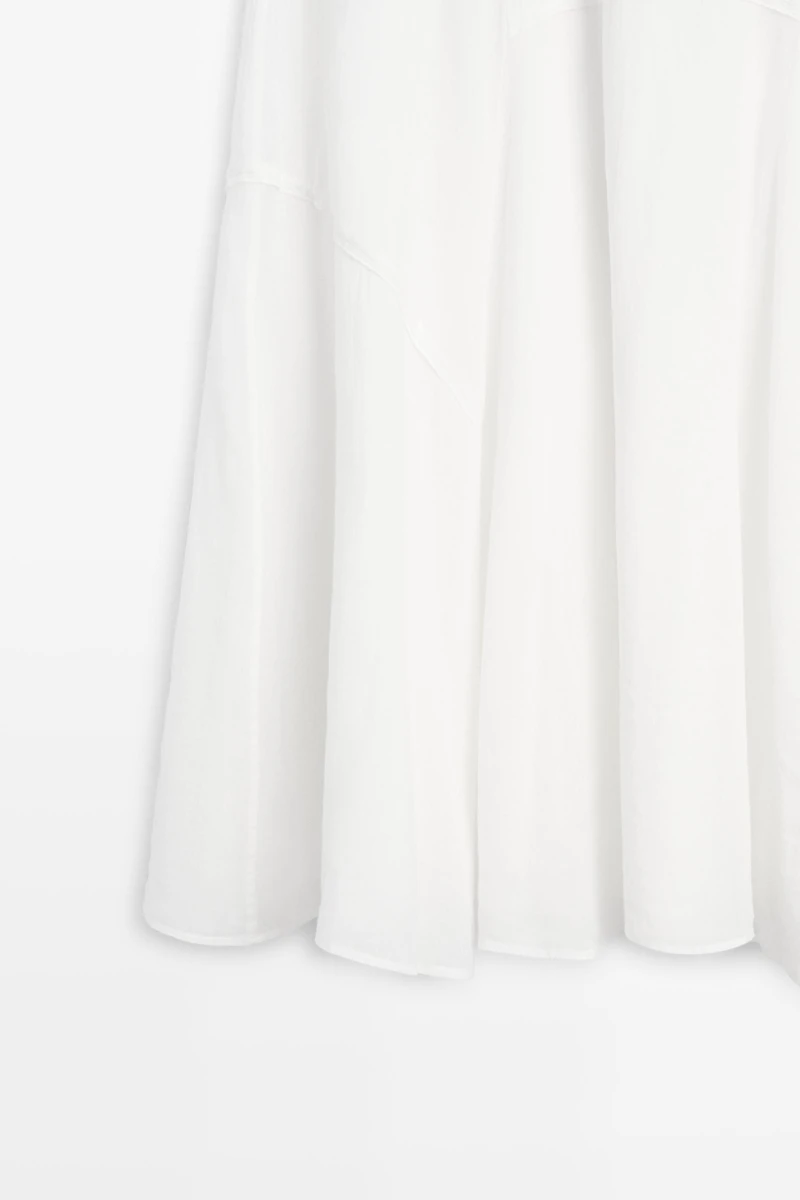 Flowing midi skirt with panel detail