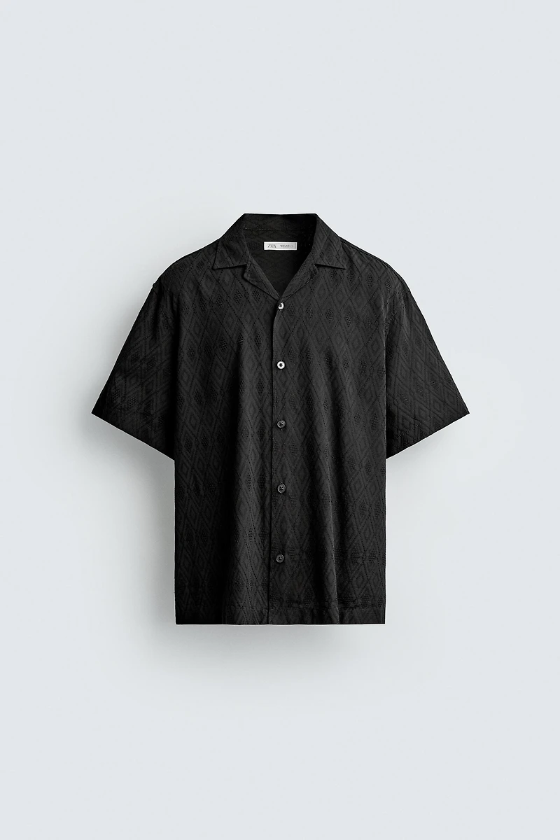 GEOMETRIC JACQUARD RELAXED FIT SHIRT