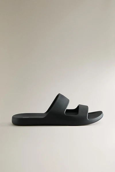 RUBBERISED FLAT SANDALS
