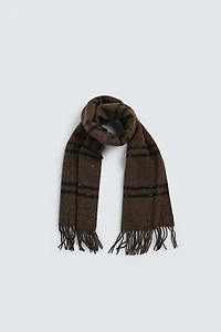 PLAID BUTTON SCARF