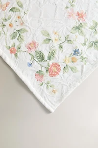 LOT DE 2 SERVIETTES DE TABLE JACQUARD ET IMPRIMÉ FLORAL