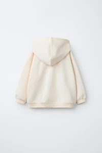 INTERLOCK ZIP SWEATSHIRT WITH RAISED TEXT