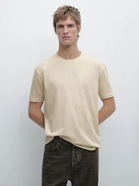 Short sleeve cotton blend T-shirt