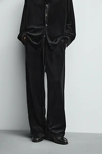 RELAXED FIT VELVET PANTS