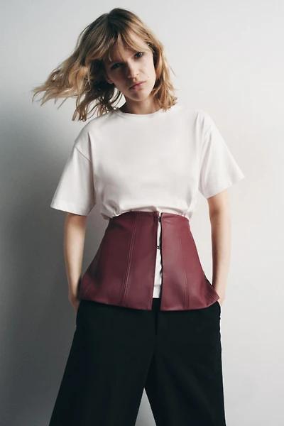 FAUX LEATHER CORSET BELT