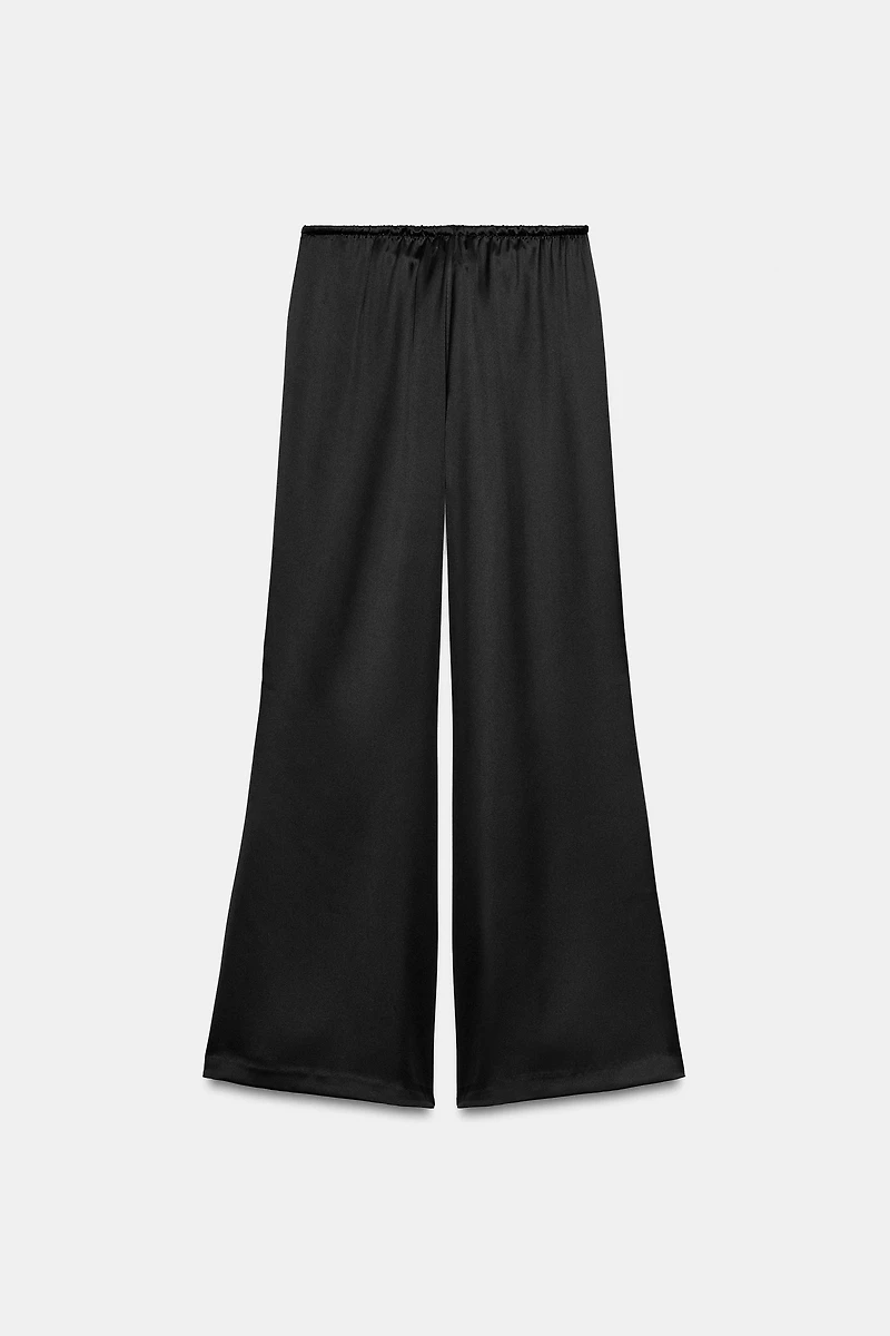POLKA DOT SATIN EFFECT DRAWSTRING PANTS