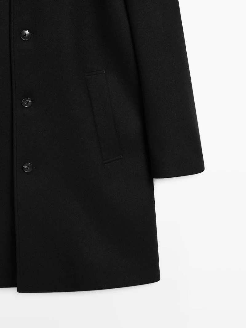 Manteau mi-long en laine mélangée