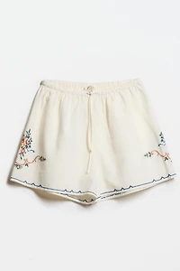 SHORT COTON LIN BRODÉ