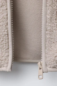HOODED FAUX SHEARLING JACKET