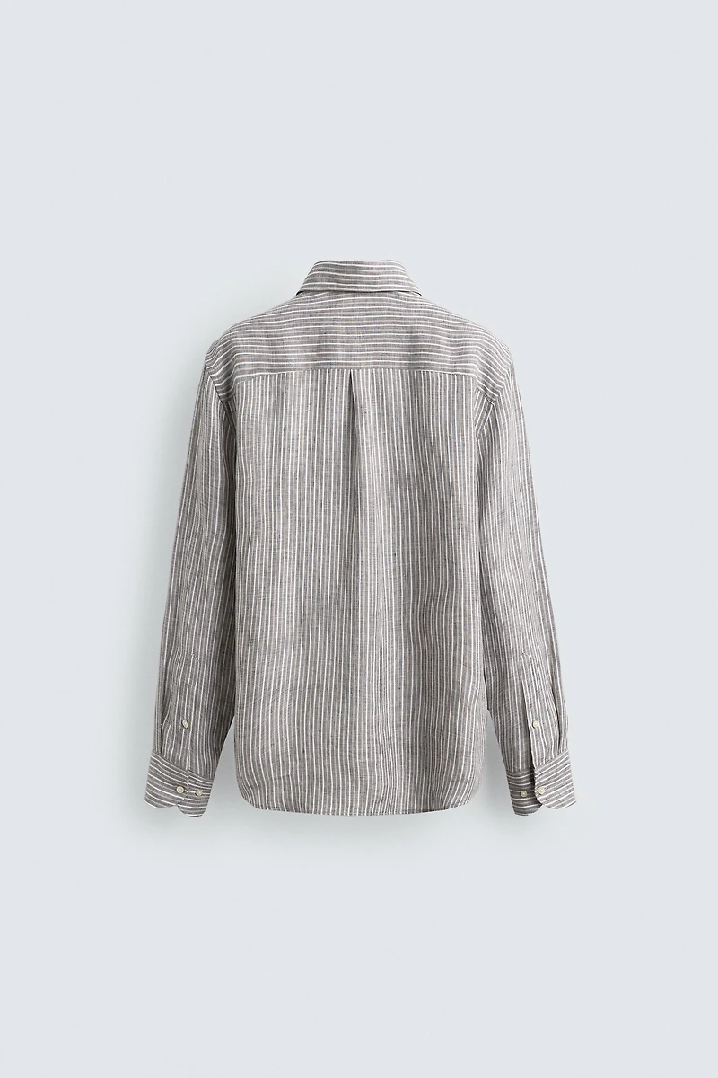 100% LINEN STRIPED SHIRT