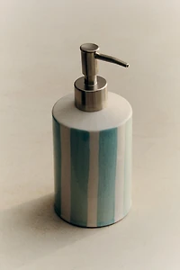DISTRIBUTEUR SAVON CÉRAMIQUE RAYURES