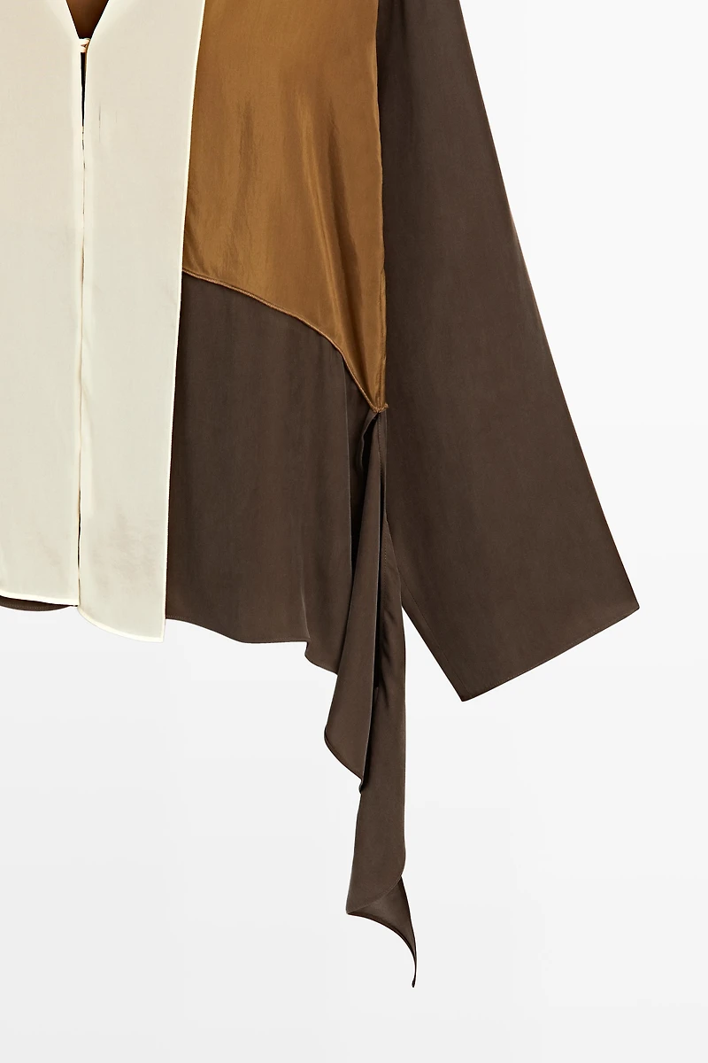 Tricolor flowing shirt
