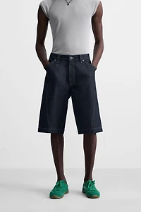 BERMUDA DENIM COUPE AMPLE SURPIQÛRES