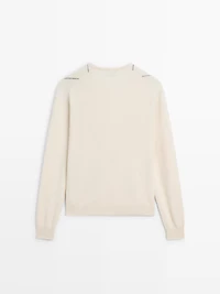 Wool argyle knit sweater