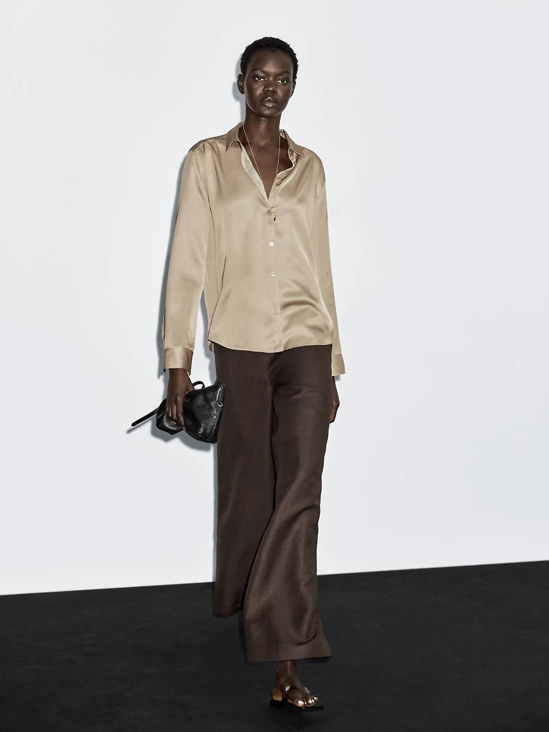 Flowing satin shirt