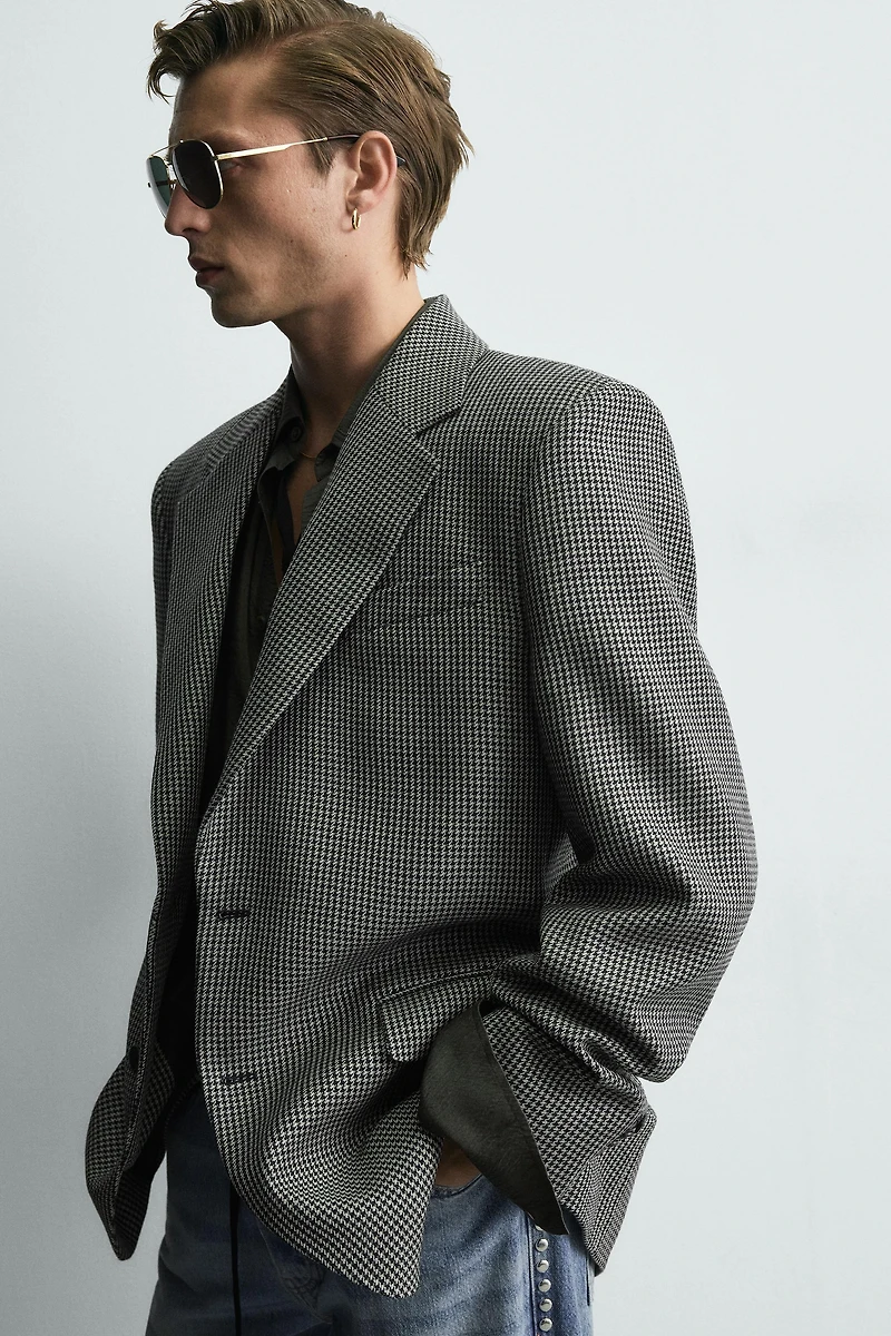 100% WOOL HOUNDSTOOTH BLAZER LIMITED EDITION