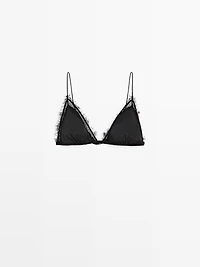 Top en soie mélangée à dentelle