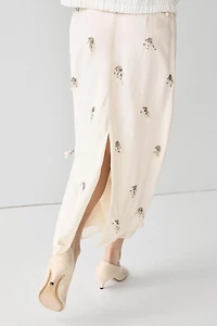 Midi skirt with beading