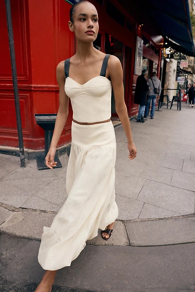 CONTRAST STRAP KNIT CROP TOP