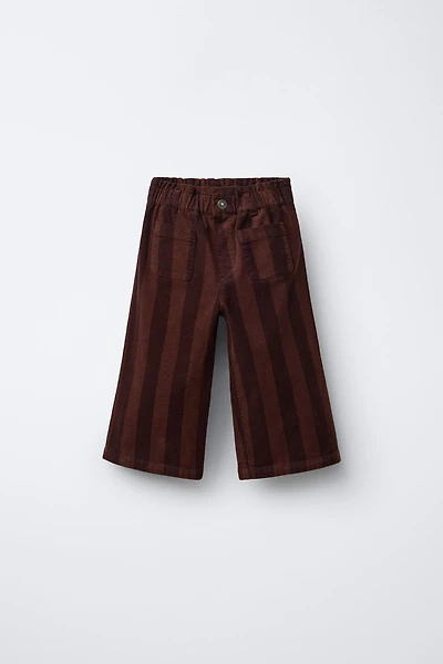 STRIPED FINE WALED CORDUROY PANTS