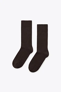 WOOL BLEND RIB SOCKS