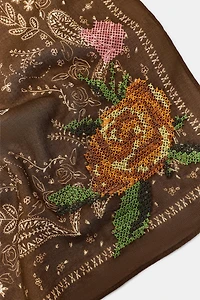 FLORAL EMBROIDERED BANDANA