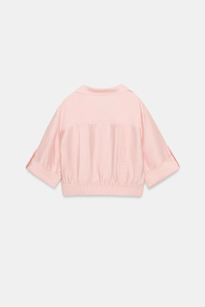 CHEMISE COURTE AVEC LIN
